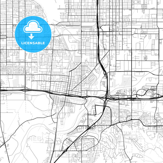 Vector PDF map of Colton, California, United States