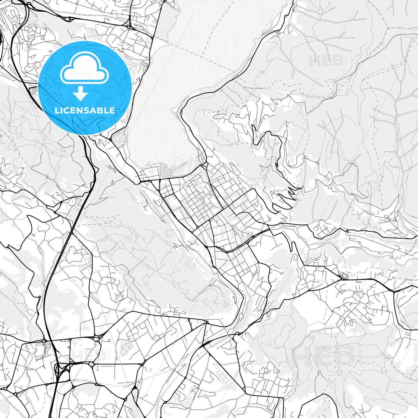 Vector PDF map of Como, Italy