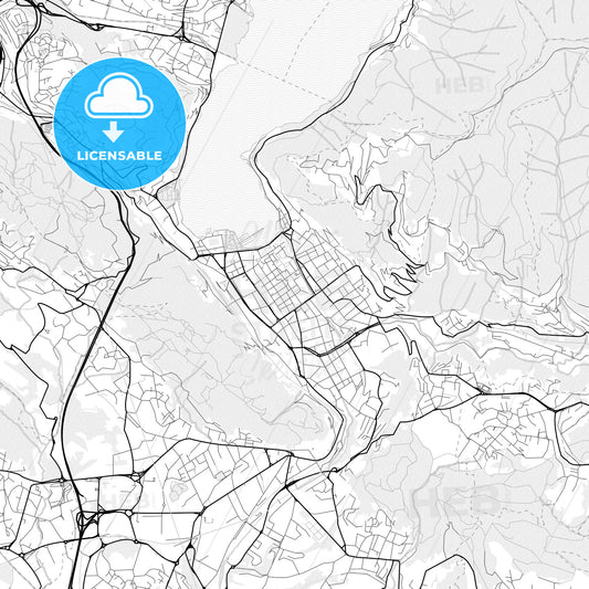 Vector PDF map of Como, Italy