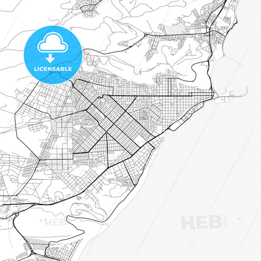 Vector PDF map of Comodoro Rivadavia, Argentina