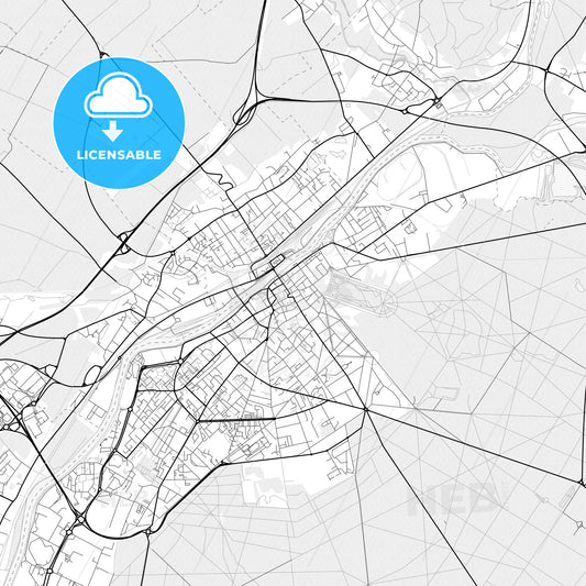 Vector PDF map of Compiègne, France