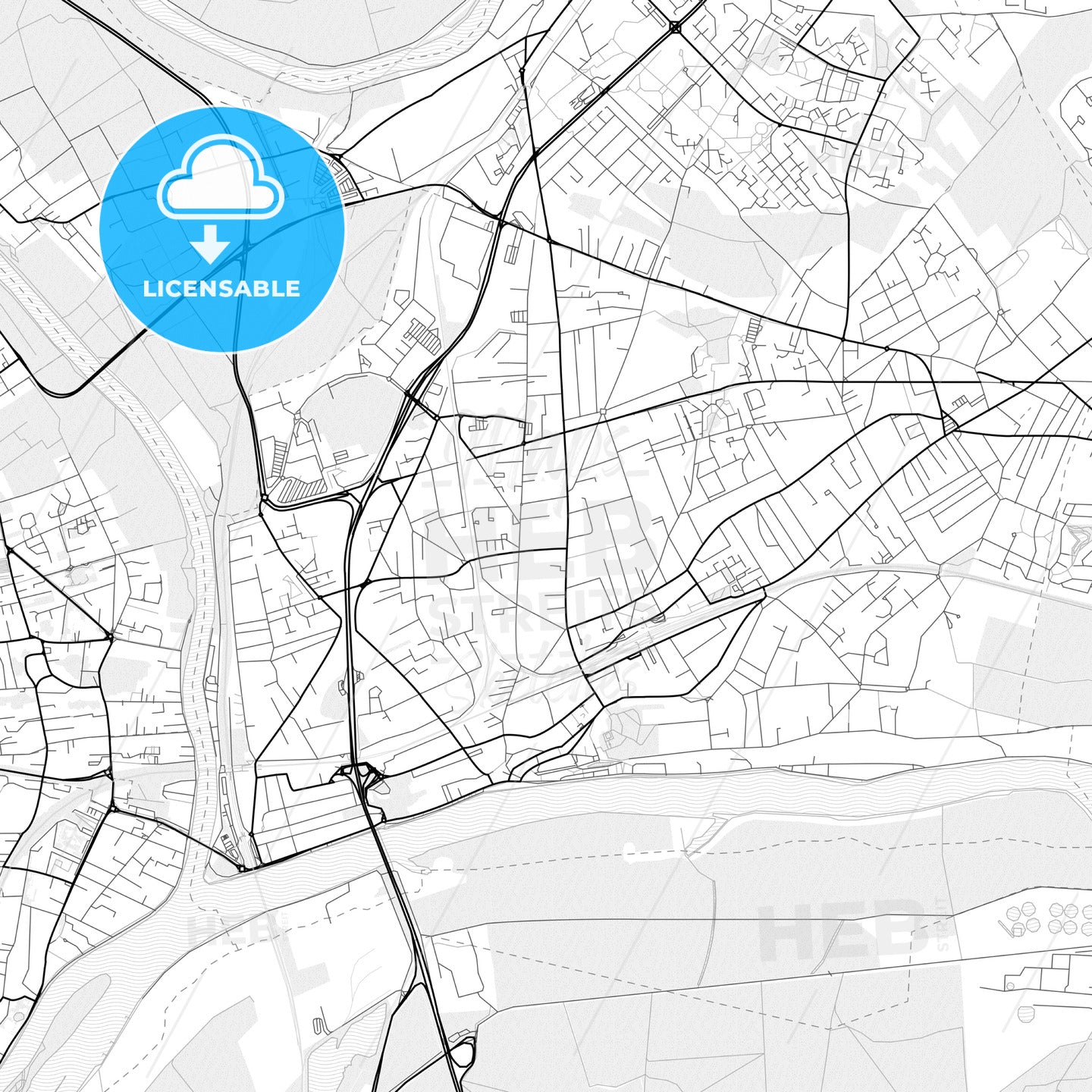 Vector PDF map of Conflans-Sainte-Honorine, France