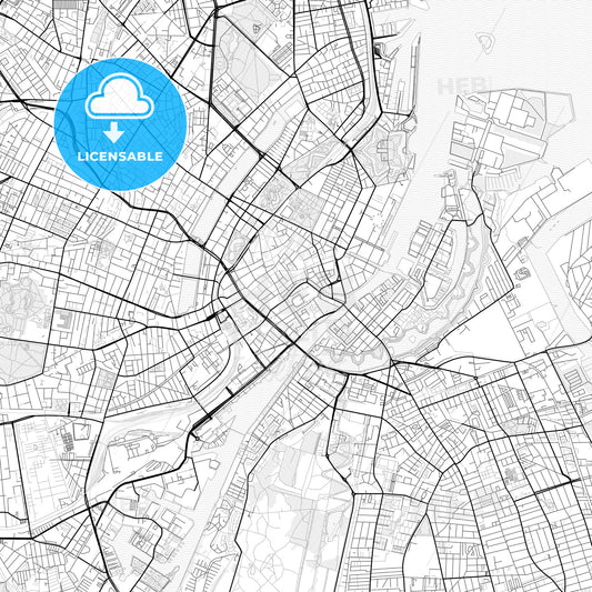 Vector PDF map of Copenhagen, Denmark