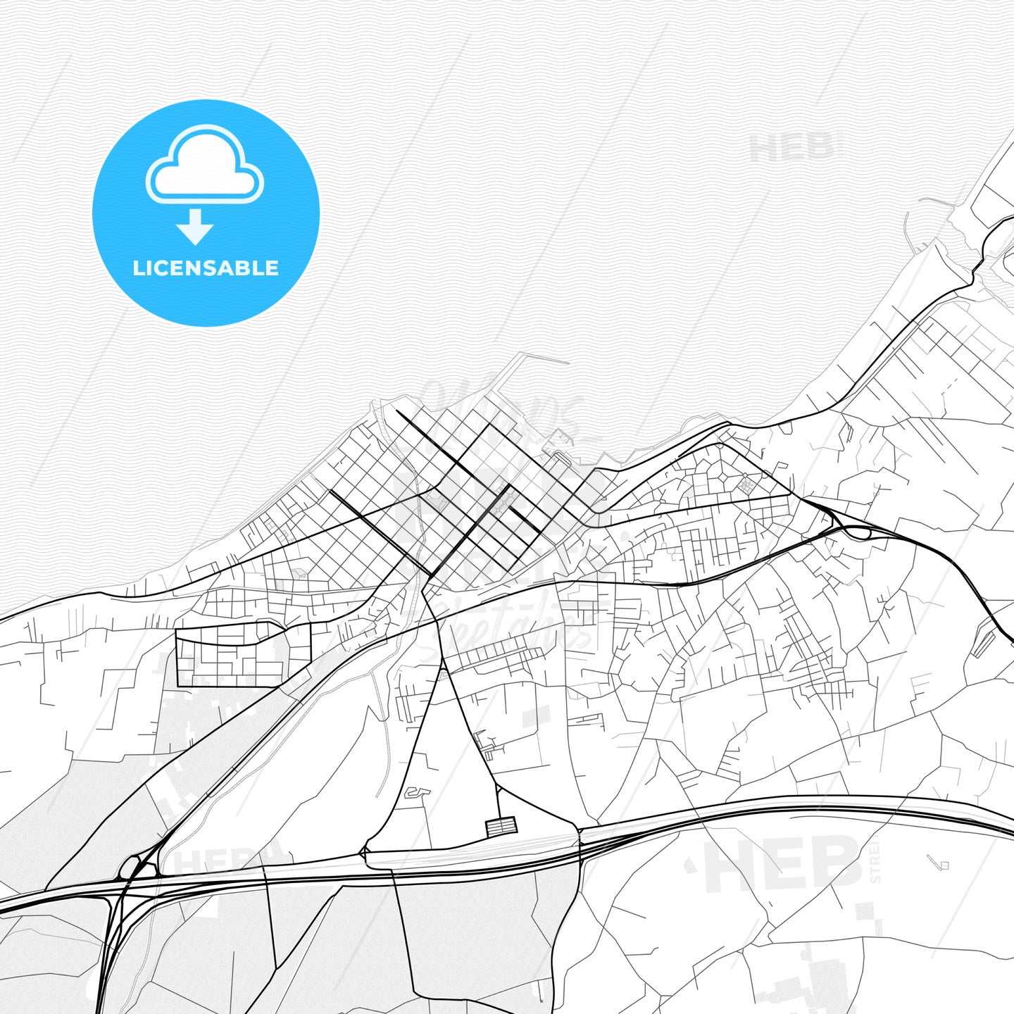 Vector PDF map of Corinth, Greece