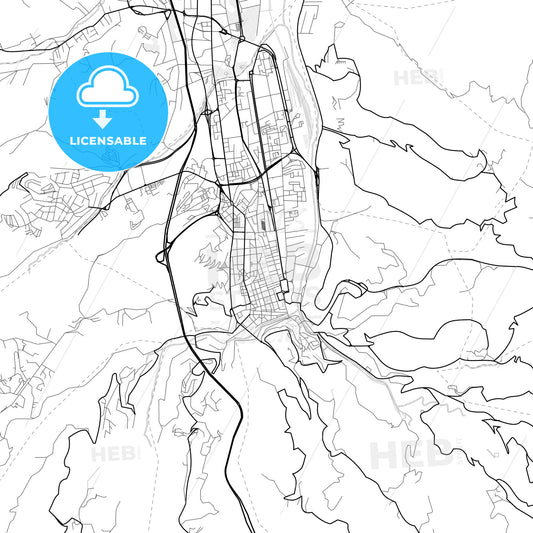 Vector PDF map of Cosenza, Italy