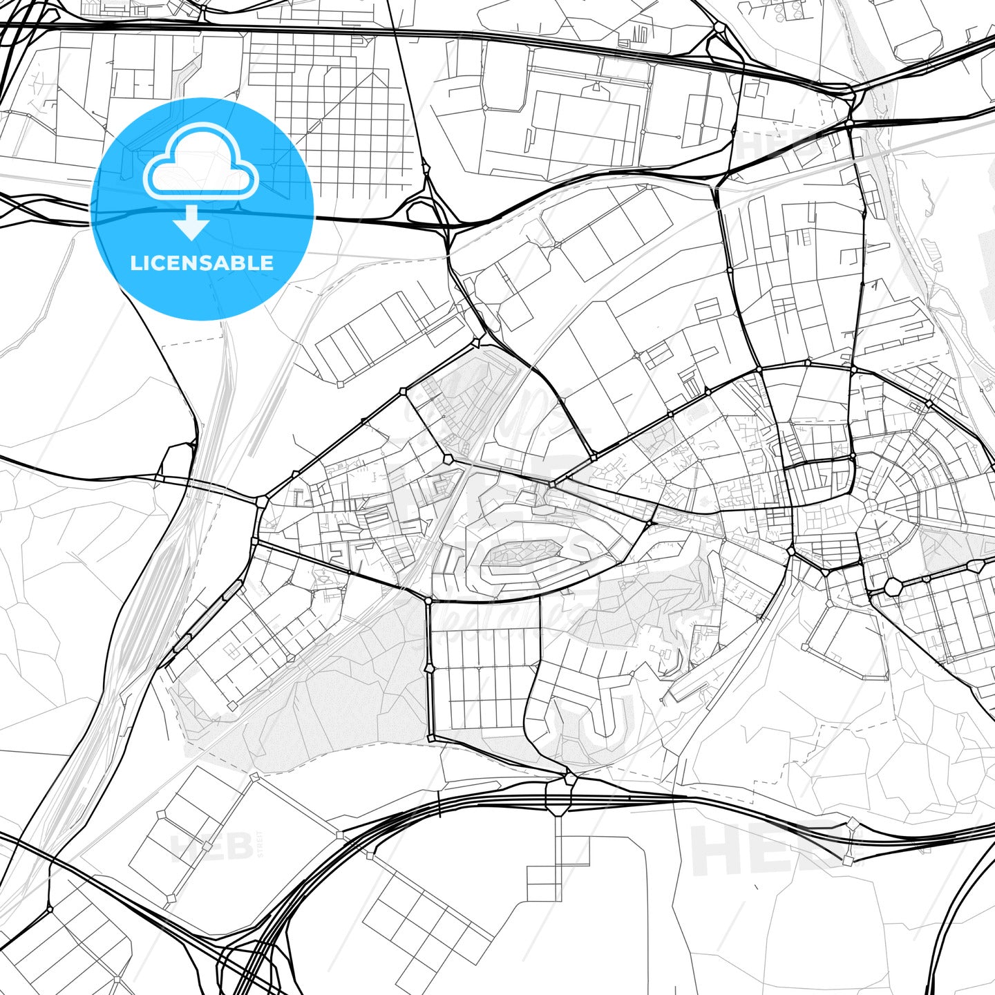 Vector PDF map of Coslada, Spain