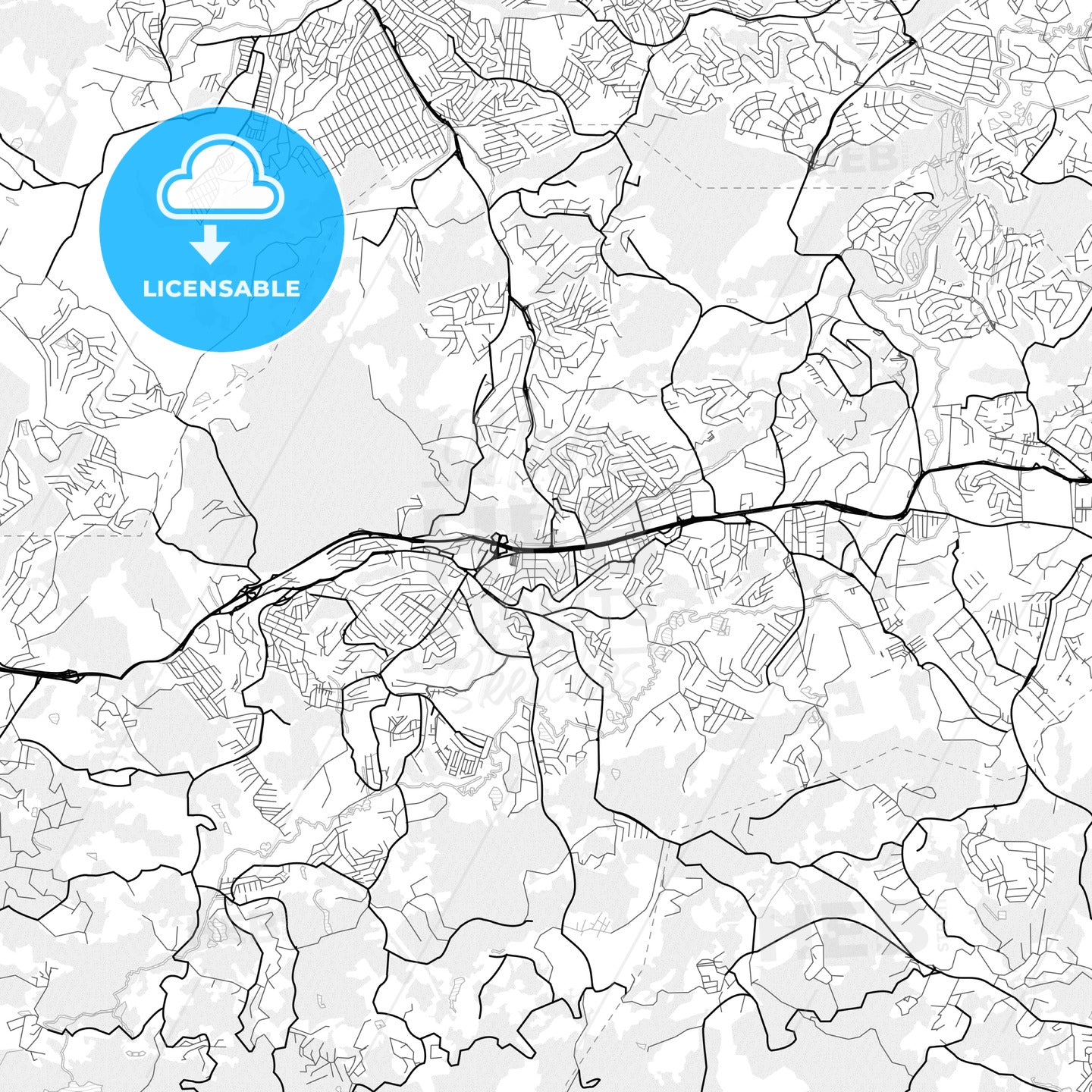 Vector PDF map of Cotia, Brazil