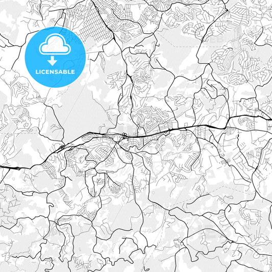 Vector PDF map of Cotia, Brazil