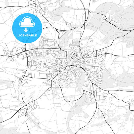 Vector PDF map of Crailsheim, Germany