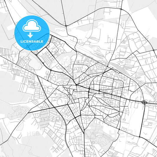 Vector PDF map of Craiova, Romania