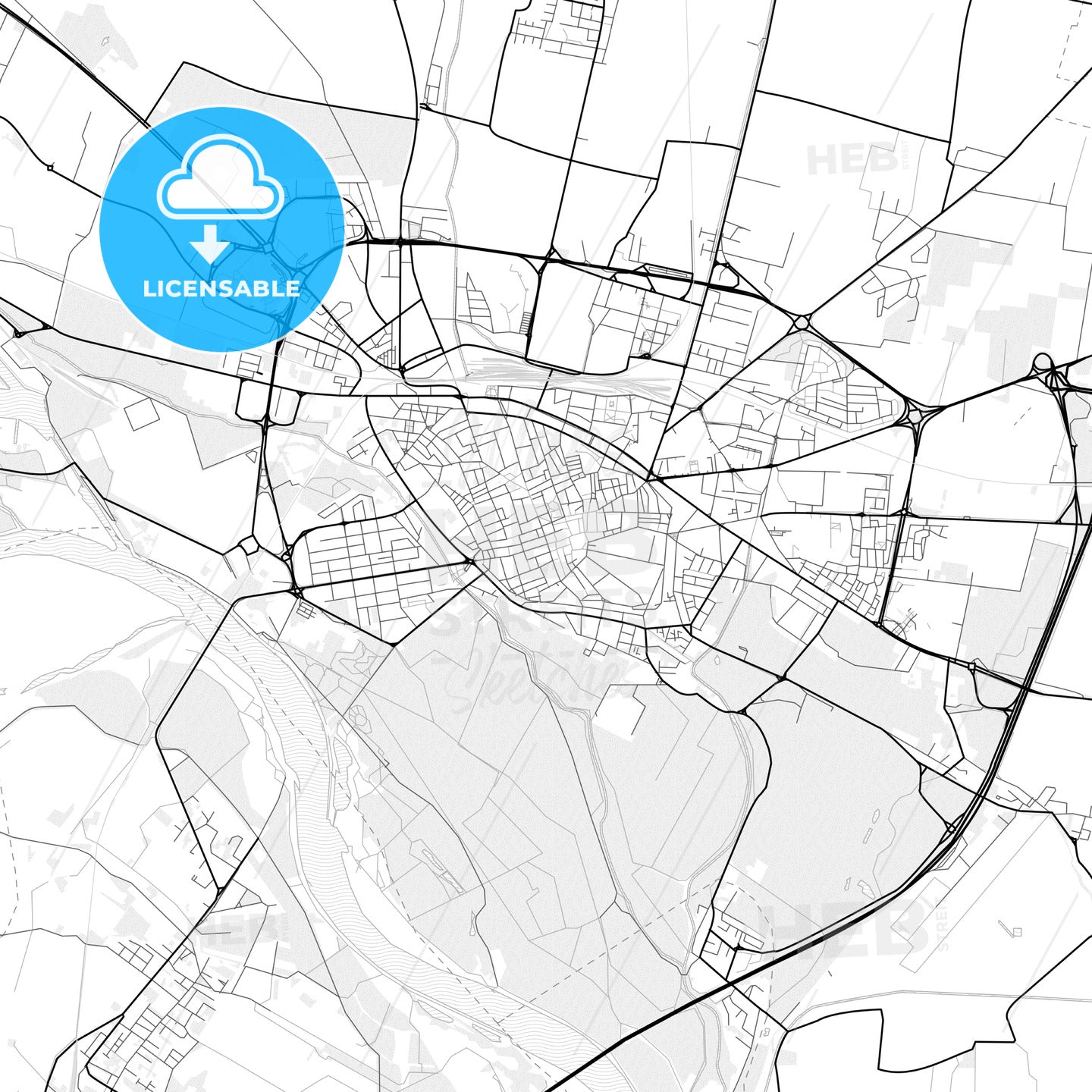 Vector PDF map of Cremona, Italy