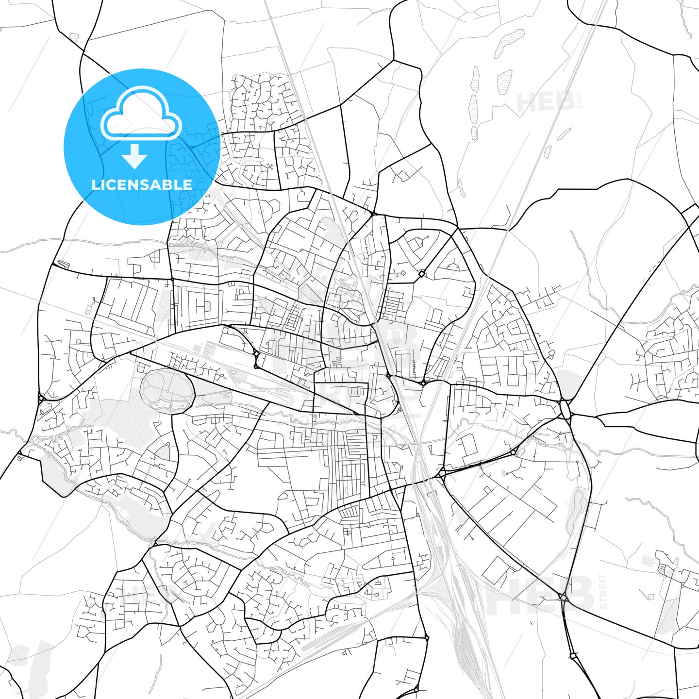 Vector PDF map of Crewe, England