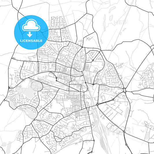 Vector PDF map of Crewe, England