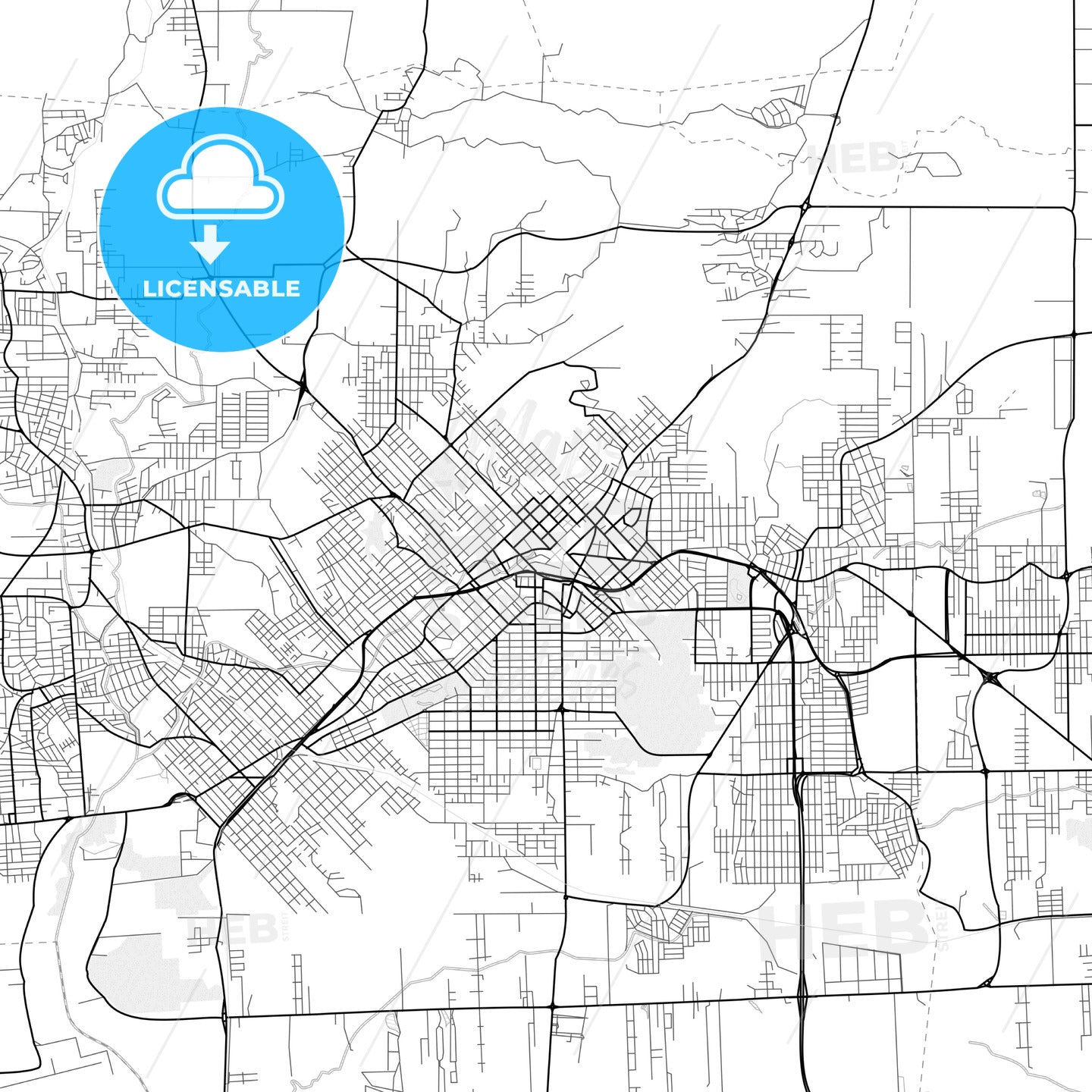 Vector PDF map of Criciuma, Brazil