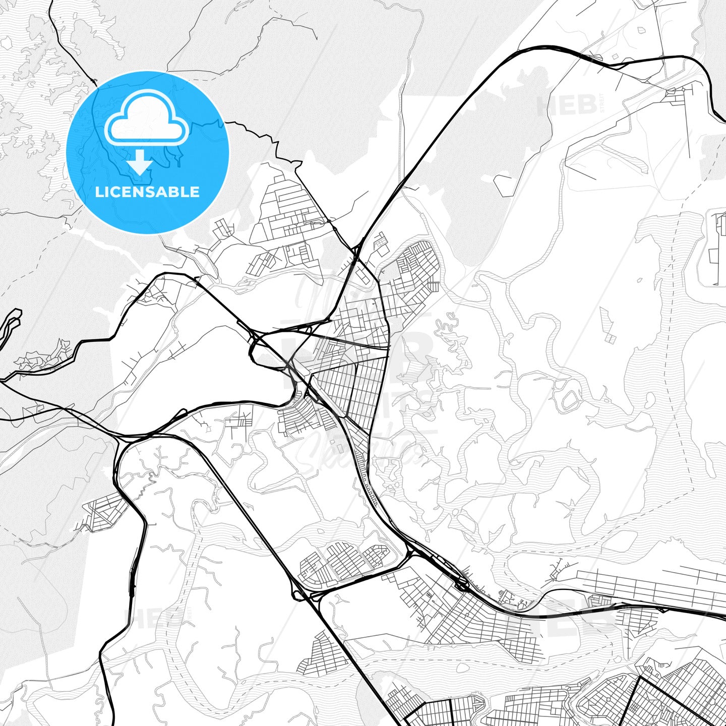 Vector PDF map of Cubatao, Brazil