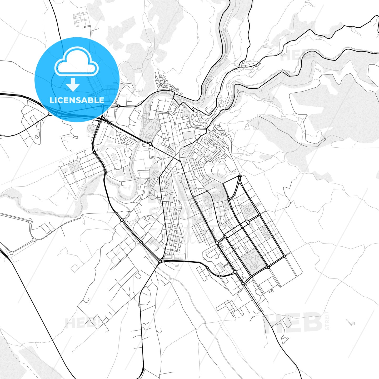 Vector PDF map of Cuenca, Spain