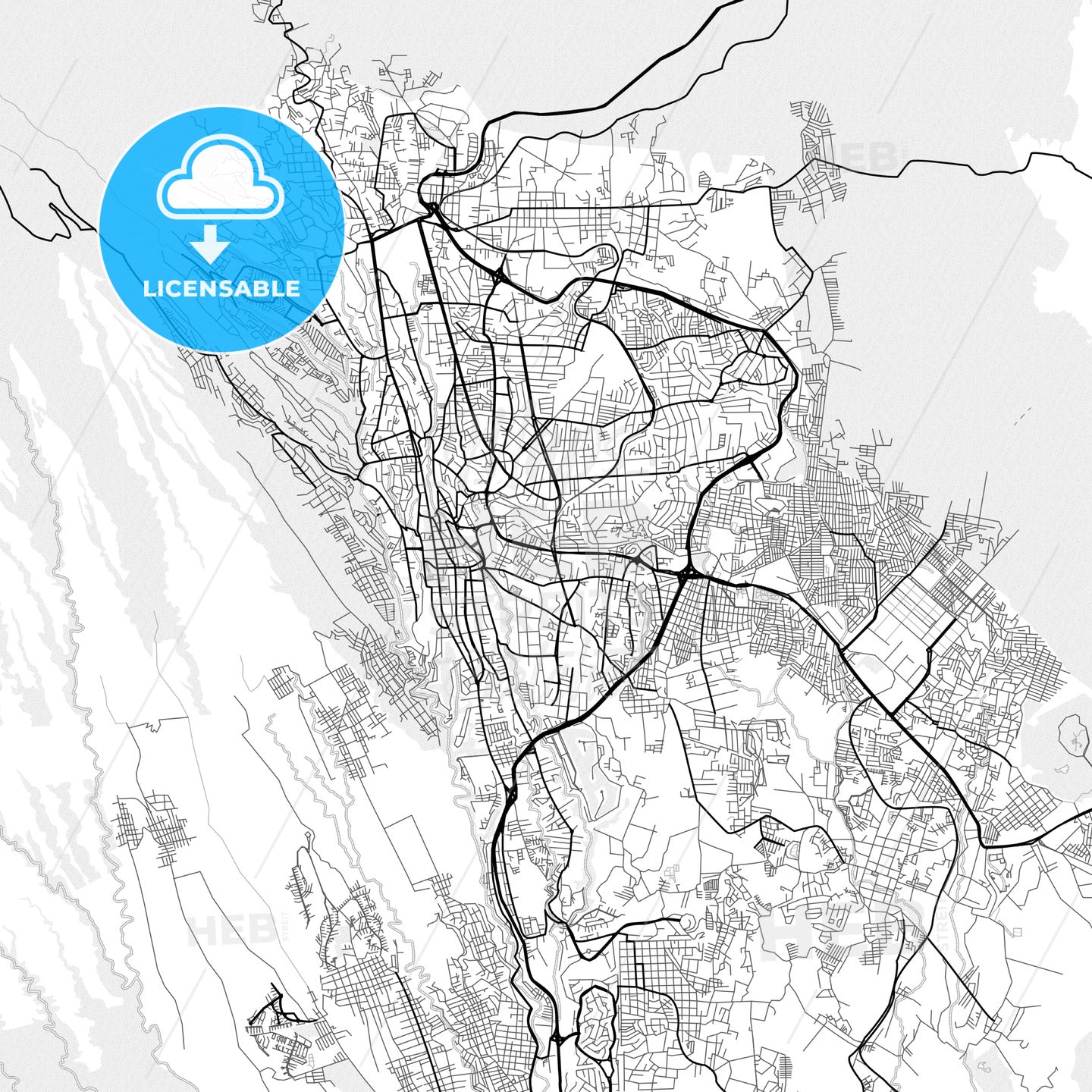 Vector PDF map of Cuernavaca, Mexico