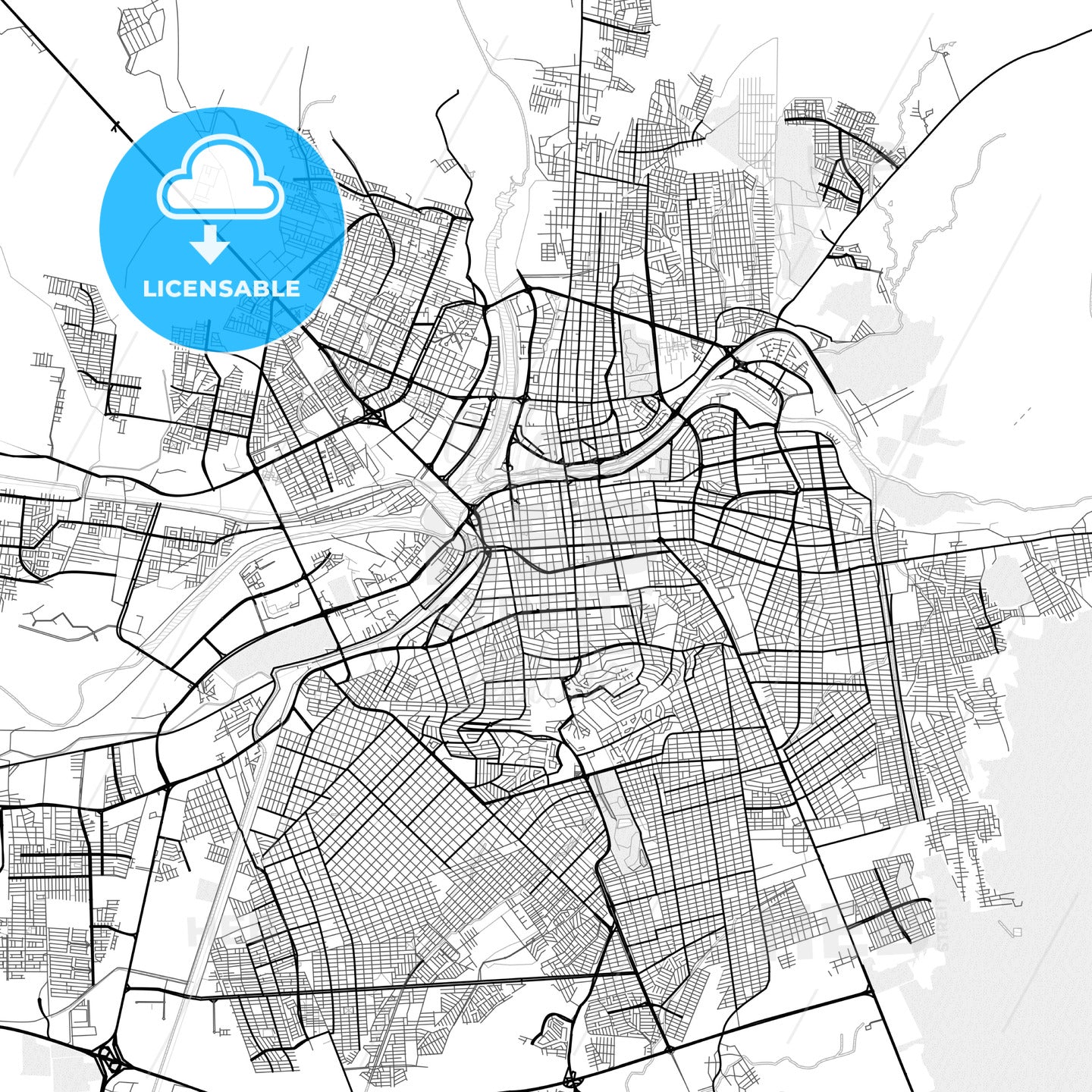 Vector PDF map of Culiacán, Mexico