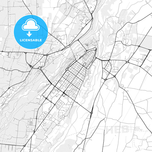 Vector PDF map of Cuneo, Italy