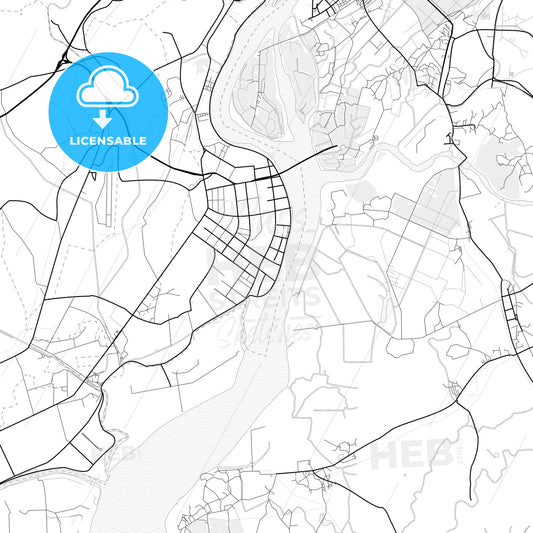 Vector PDF map of Dandong, China