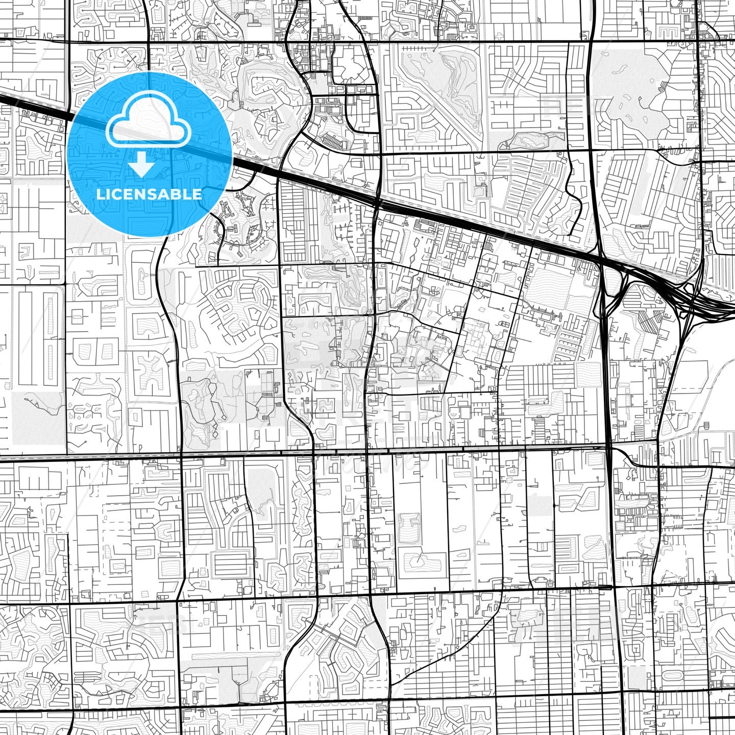 Vector PDF map of Davie, Florida, United States