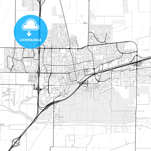 Vector PDF map of Davis, California, United States