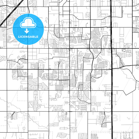 Vector PDF map of DeSoto, Texas, United States