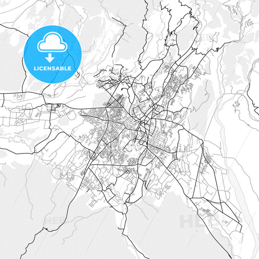 Vector PDF map of Dehradun, India