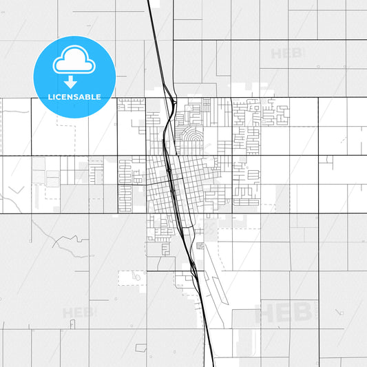 Vector PDF map of Delano, California, United States