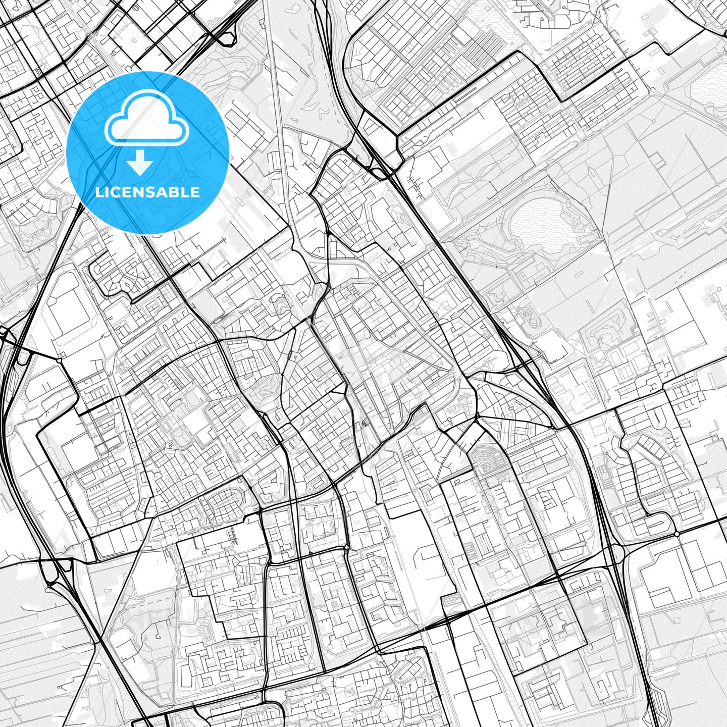 Vector PDF map of Delft, Netherlands