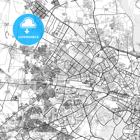 Vector PDF map of Delhi, India