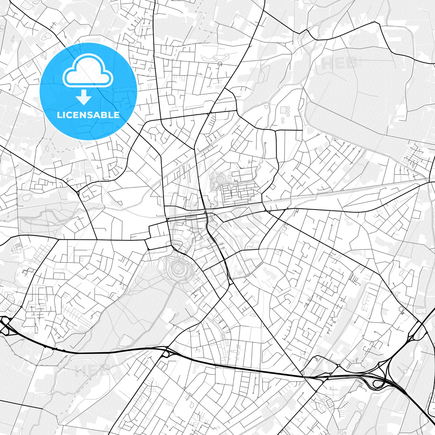 Vector PDF map of Delmenhorst, Germany