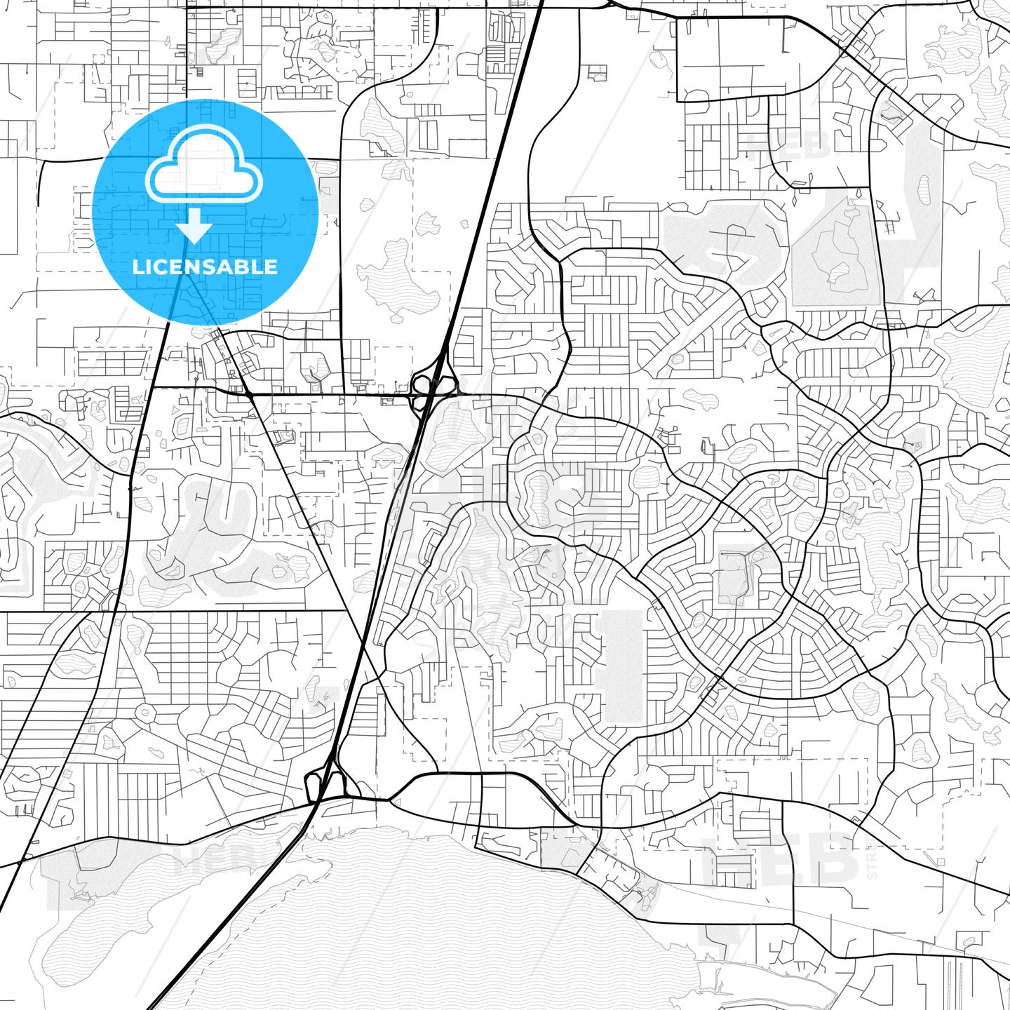 Vector PDF map of Deltona, Florida, United States - HEBSTREITS