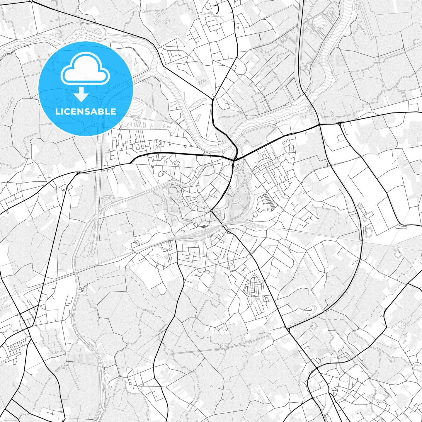 Vector PDF map of Dendermonde, Belgium