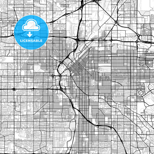 Vector PDF map of Denver, Colorado, United States