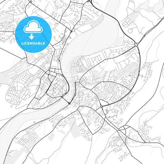 Vector PDF map of Derry, Northern Ireland