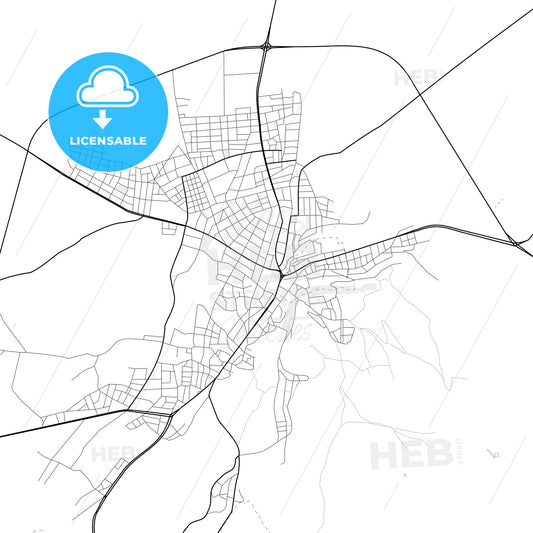 Vector PDF map of Develi, Turkey