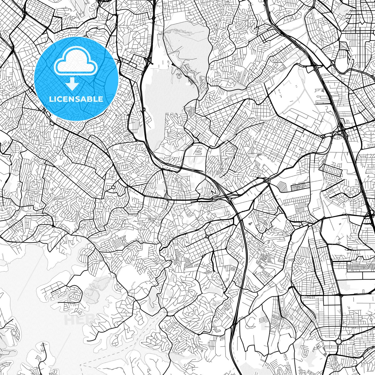 Vector PDF map of Diadema, Brazil