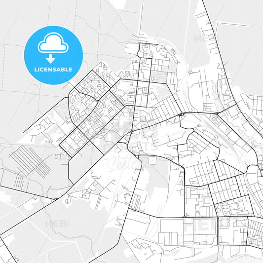 Vector PDF map of Dimitrovgrad, Russia