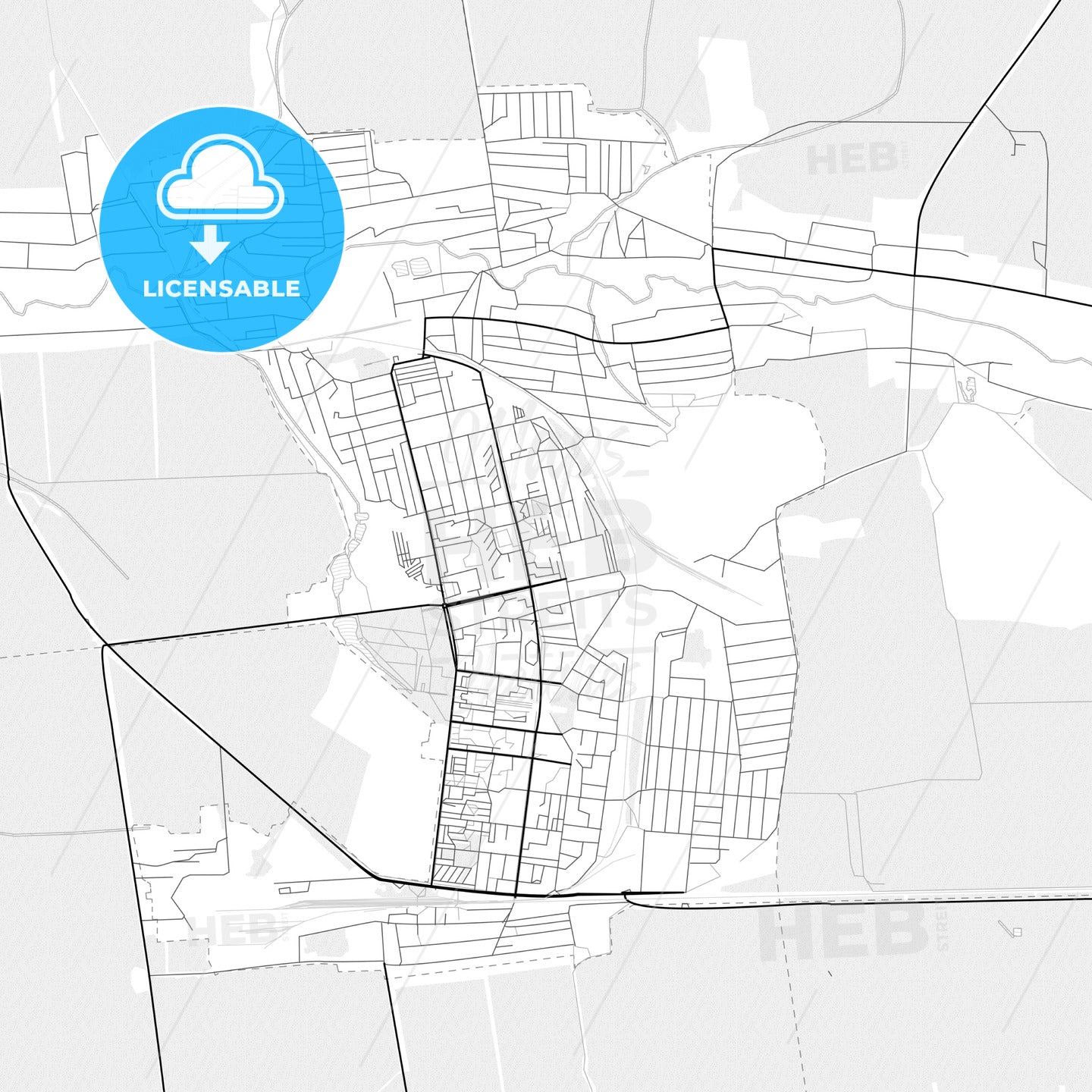 Vector PDF map of Dobropillia, Ukraine