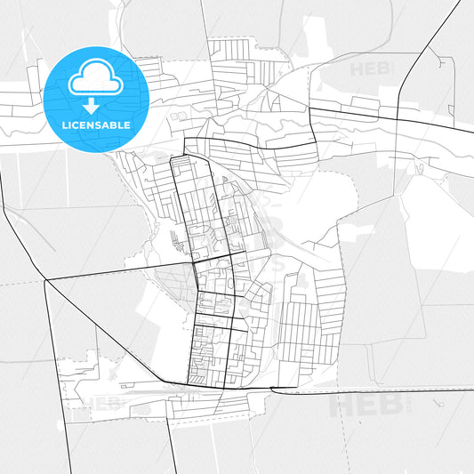 Vector PDF map of Dobropillia, Ukraine