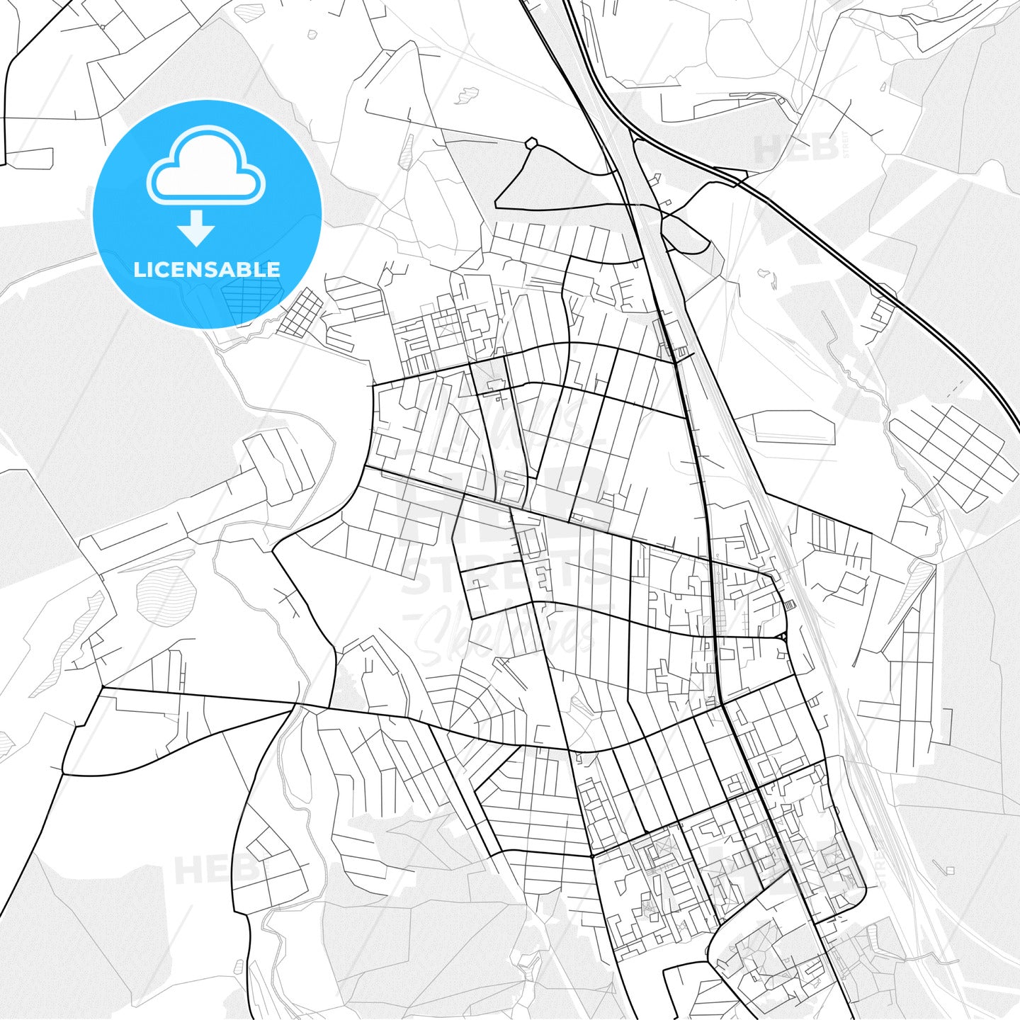 Vector PDF map of Domodedovo, Russia