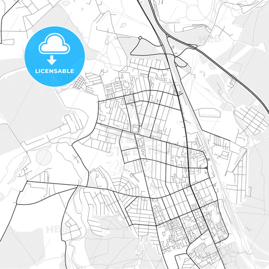 Vector PDF map of Domodedovo, Russia