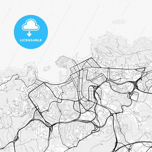 Vector PDF map of Donostia / San Sebastián, Spain