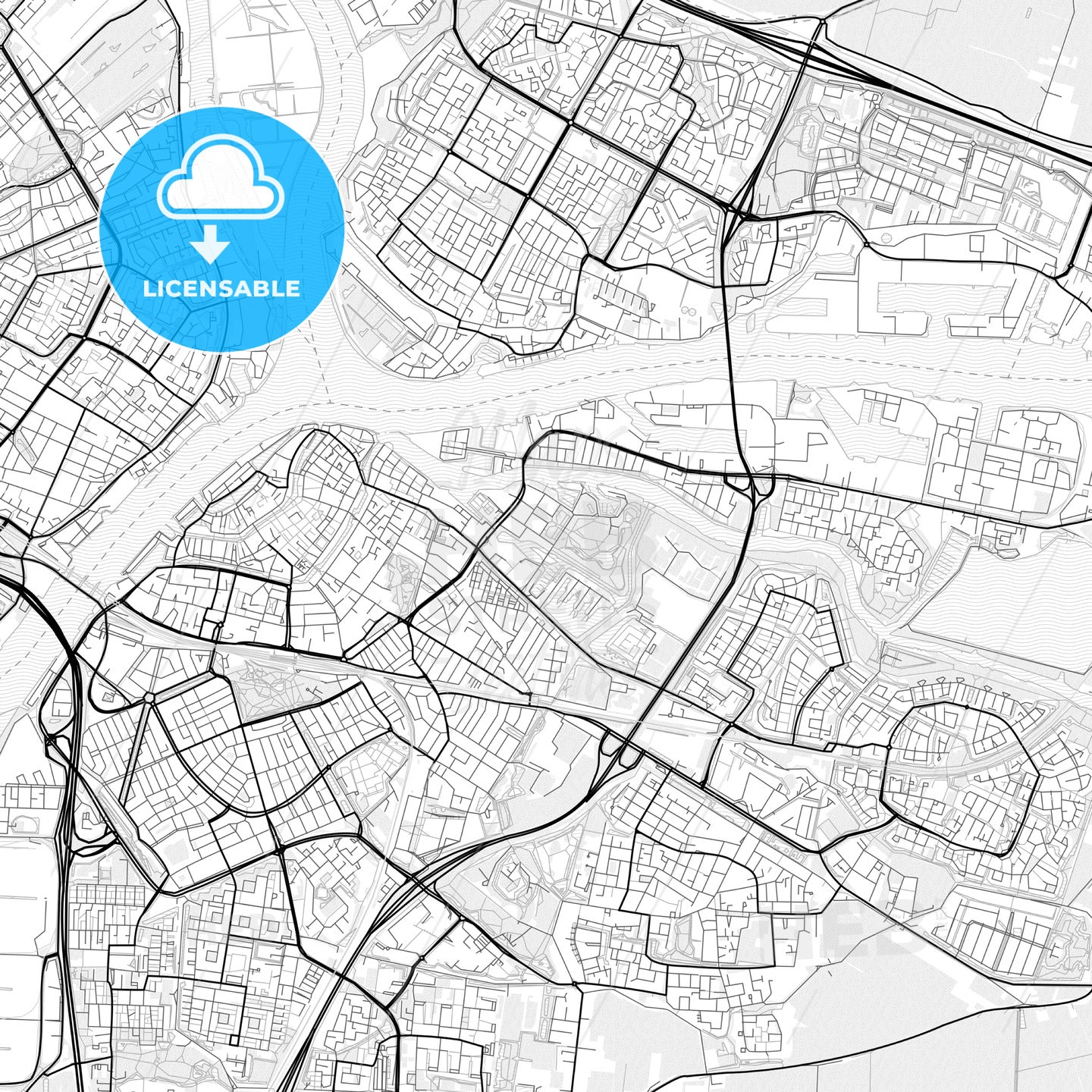 Vector PDF map of Dordrecht, Netherlands