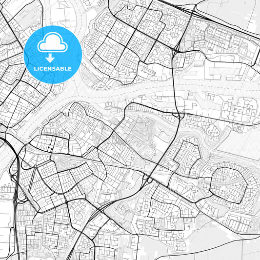 Vector PDF map of Dordrecht, Netherlands