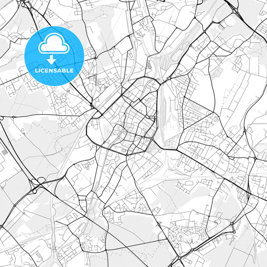 Vector PDF map of Douai, France