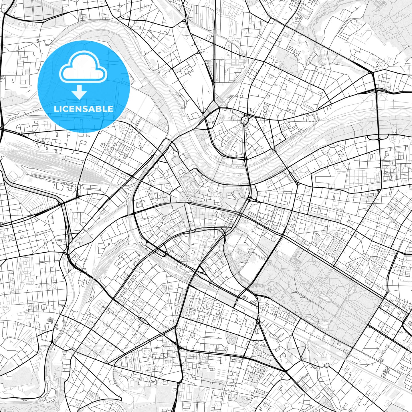 Vector PDF map of Dresden, Germany