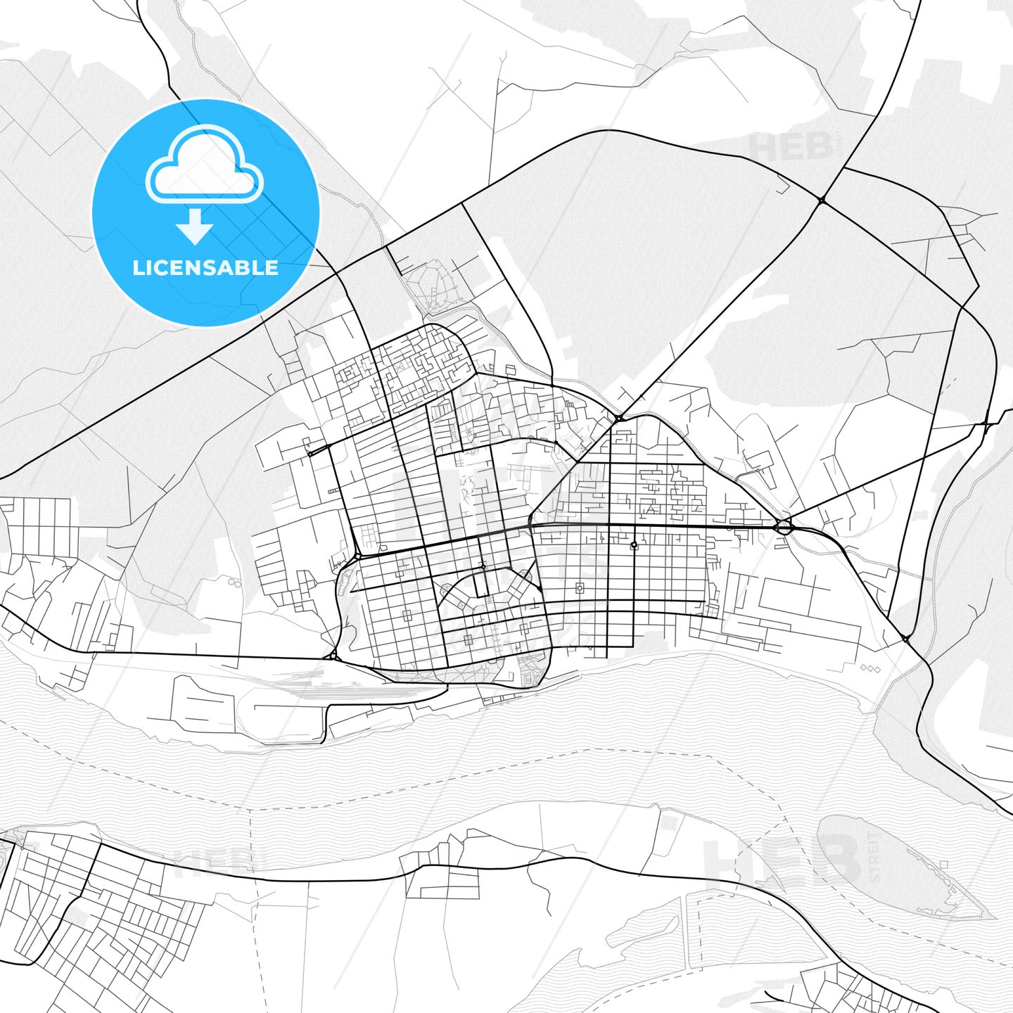 Vector PDF map of Drobeta-Turnu Severin, Romania