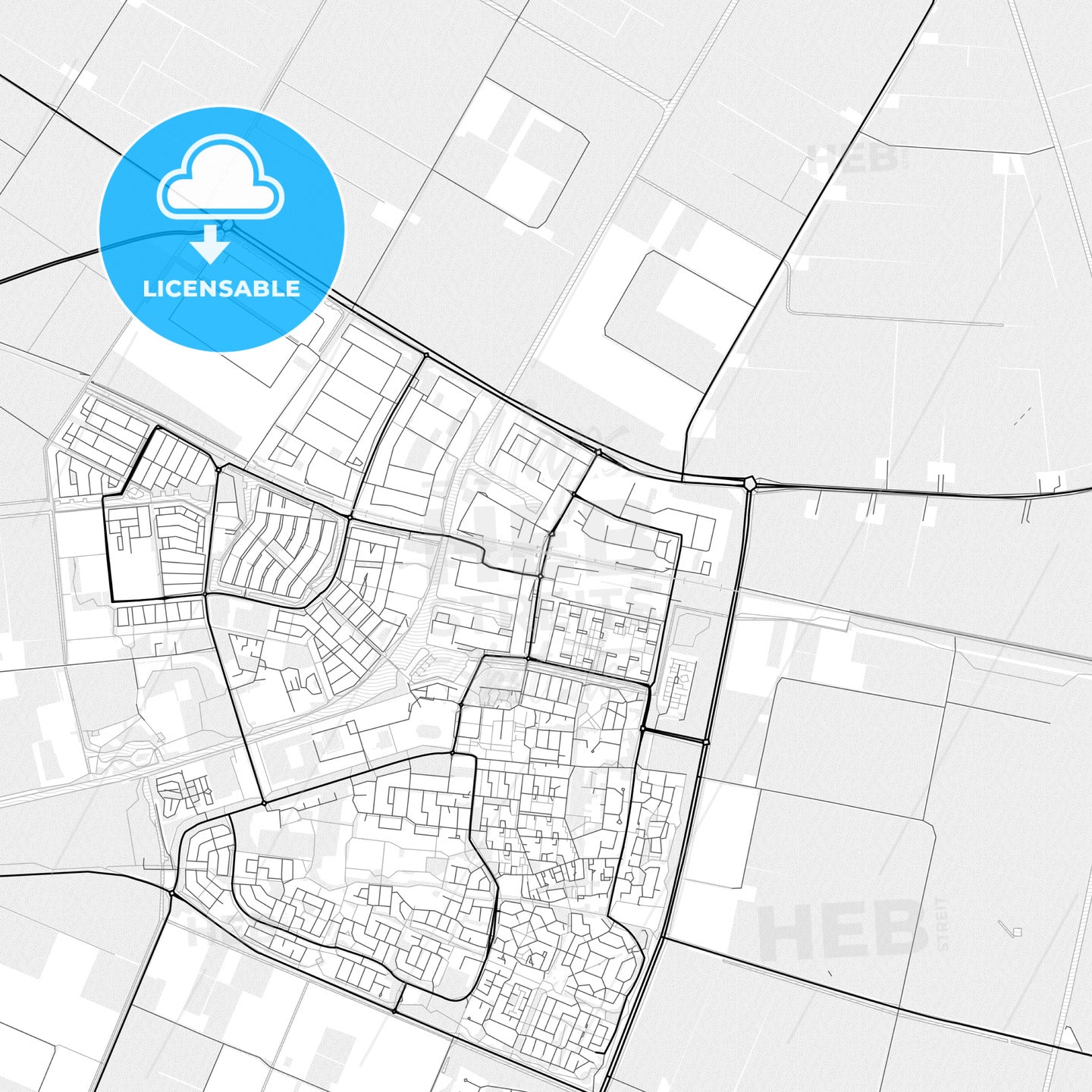 Vector PDF map of Dronten, Netherlands